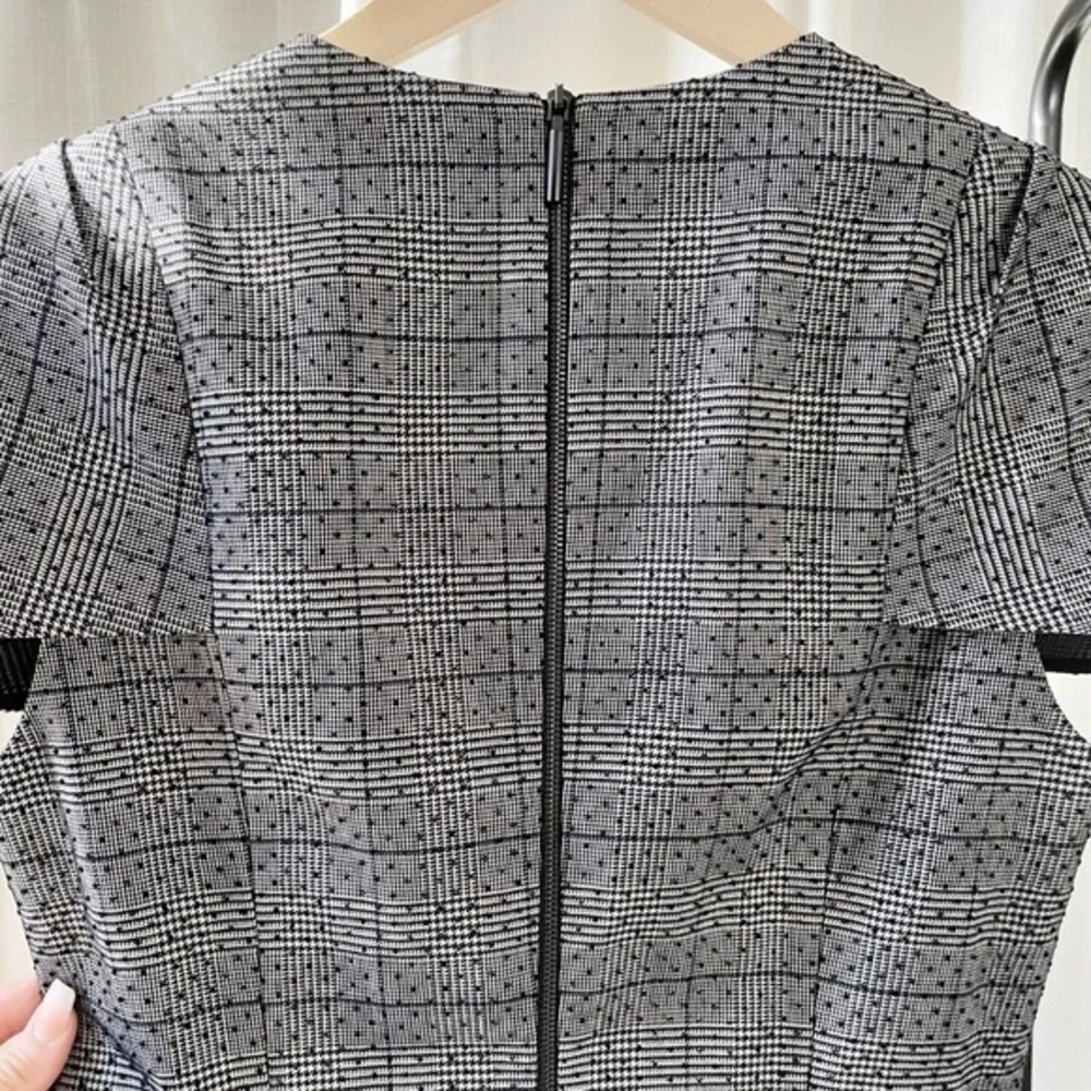 🆕 Jason Wu Collection Runway Cap Sleeve Plaid & Polka Dot Lace Midi Dresse - Picture 9 of 16